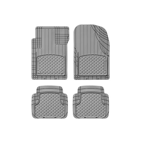 Grey 19 in. x 27 in. Advanced Rubber-Like Thermoplastic Elastomer (TPE) Compound Car Mat (4-Piece)