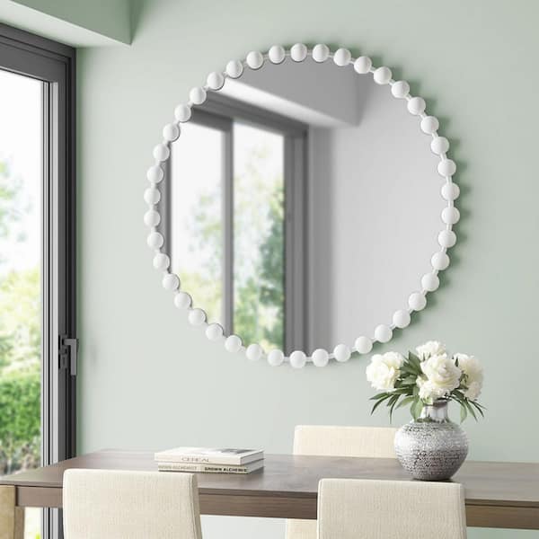 Miscool Anky 36 in. W x 36 in. H Iron Framed Round Decorative Accent Wall Mirror