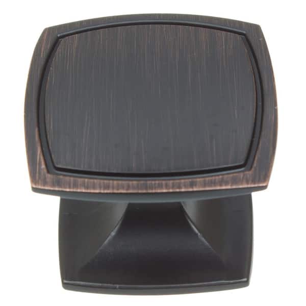 GlideRite 1-1/2 in. Oil Rubbed Bronze Square Platinum Collection Cabinet Knob (10-Pack)