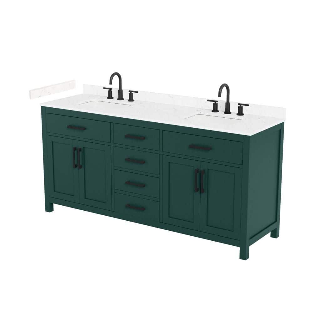 Beckett 72 in. Double Freestanding Green Bath Vanity with Top price history on PriceWatchPro