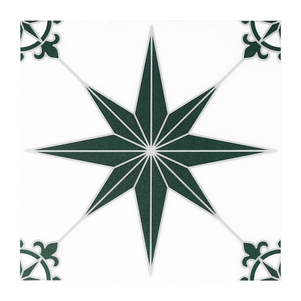 7.87" x 7.87" x 0.03" Vinyl Peel and Stick Wall Tile, Backsplash Tile for Kitchen, Dark Green (10-Pack)