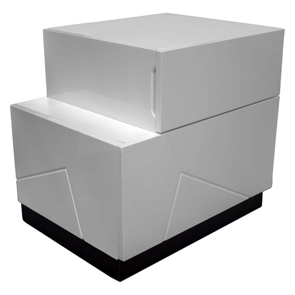 Berlin 2-Drawer Modern White Nightstand Left Facing 20 in. H x 22 in. W x 17 in. D price history on PriceWatchPro