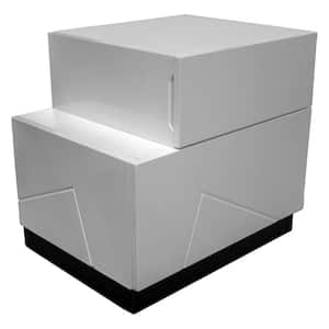 Berlin 2-Drawer Modern White Nightstand Left Facing 20 in. H x 22 in. W x 17 in. D