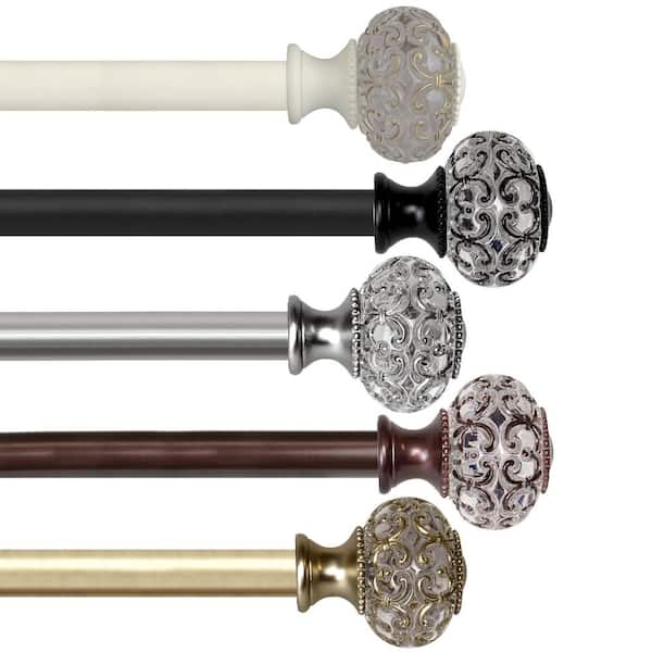 EMOH Lavish 1 in. Curtain Rod 120-170 in. - White