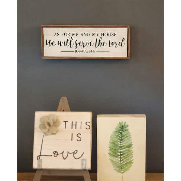 Cartello In Legno MRC 'As For Me And My House', 20x30 Cm, Scritta Religiosa, Con Foro Per Appendere