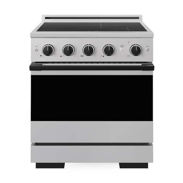 Autograph 30 in. 4.2 cu. ft. Marino Induction Range 4 Burner Elements and Convection Oven in Stainless with Matte Black