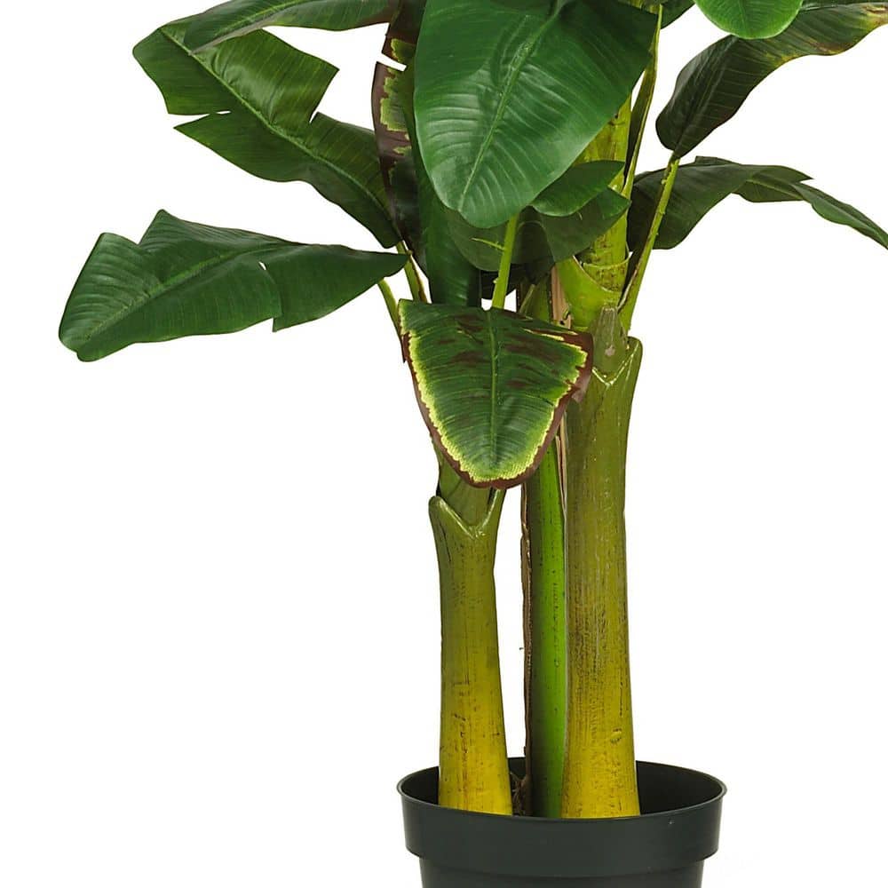 6ft Green Silk and Plastic Triple Stalk Banana Tree