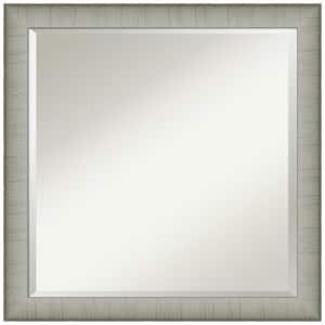Elegant Brushed Pewter Narrow 23 in. H x 23 in. W Framed Wall Mirror