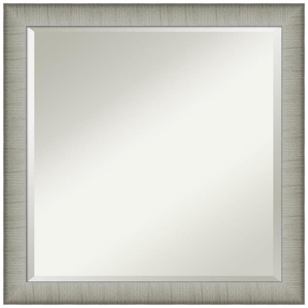 Amanti Art Elegant Brushed Pewter Narrow 23 in. H x 23 in. W Framed Wall Mirror