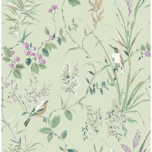 Fine Decor Mariko Green Botanical Non-Pasted Wallpaper Sample