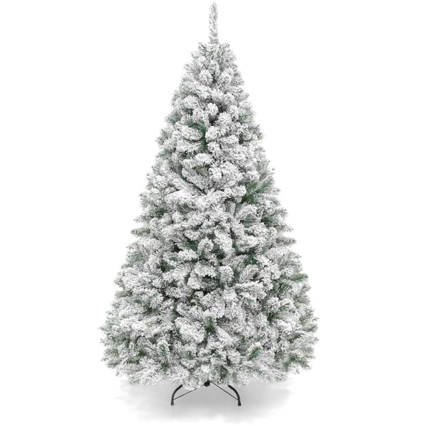 Photo 1 of 6 ft. Flocked Artificial Christmas Tree