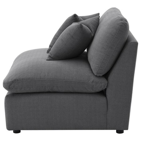 Coaster Hobson Charcoal Performance Upholstered Solid Back with No