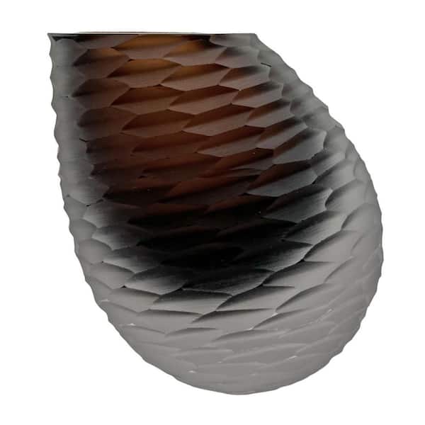 castellousa Brown 5 in. Sandblaste Bud Glass Vase
