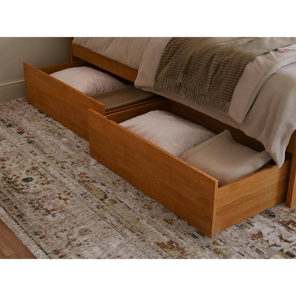 Richmond Light Toffee King Wood Platform Bed with Storage Drawers