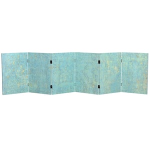 2 ft. Short Voice of the Sky Canvas 6-Panel Folding Screen