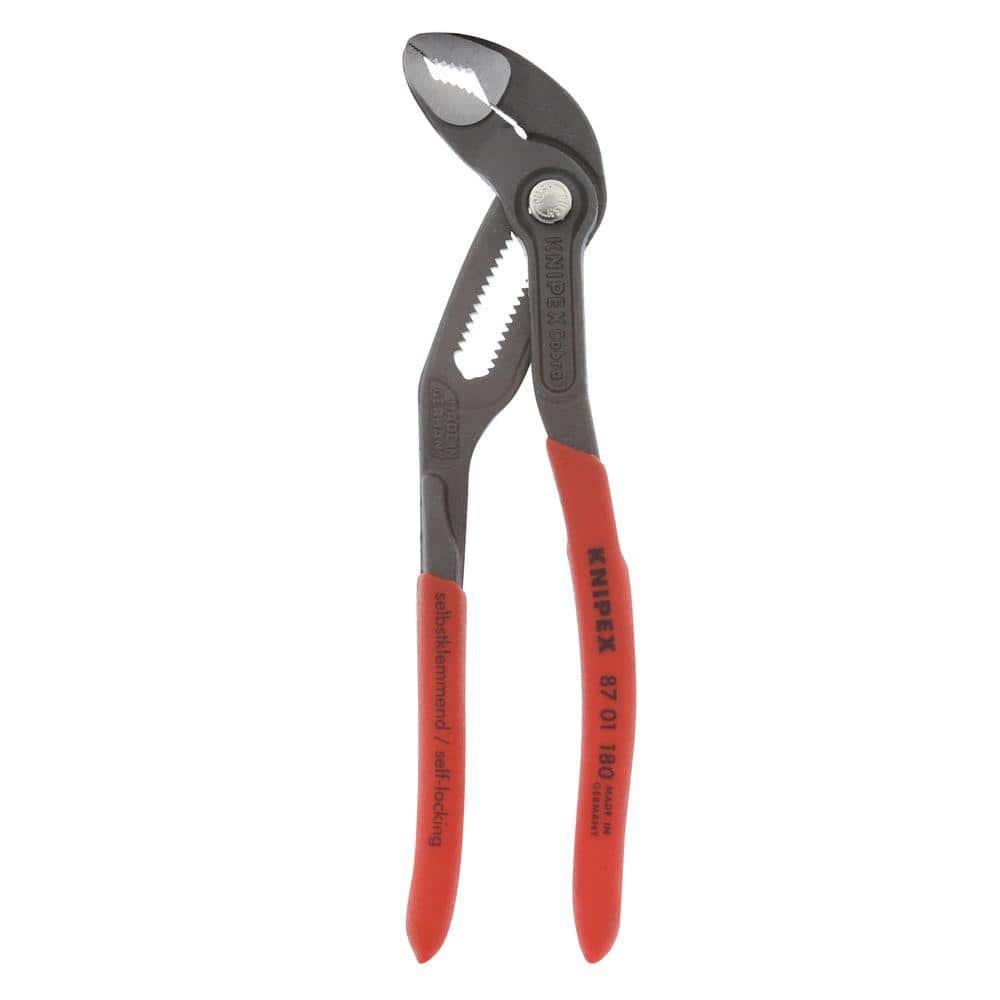 KNIPEX Heavy Duty Forged Steel 12 in. Cobra Pliers with 61 HRC Teeth and  Multi-Component Comfort Grip 87 02 300 SBA - The Home Depot