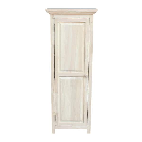 International Concepts Solid Parawood Storage Cabinet in Unfinished Wood