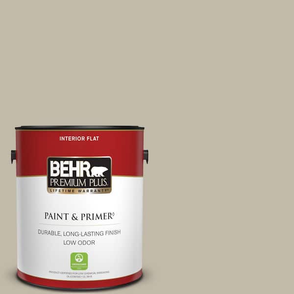 BEHR PREMIUM PLUS 1 gal. Home Decorators Collection #HDC-FL13-10 Wilderness Gray Flat Low Odor Interior Paint & Primer
