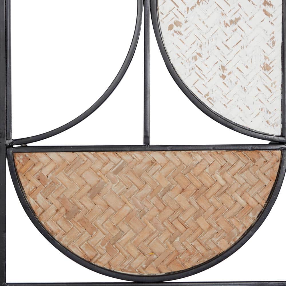 Brown and Beige Metal Geometric Wall Decor Set, 30" x 11"
