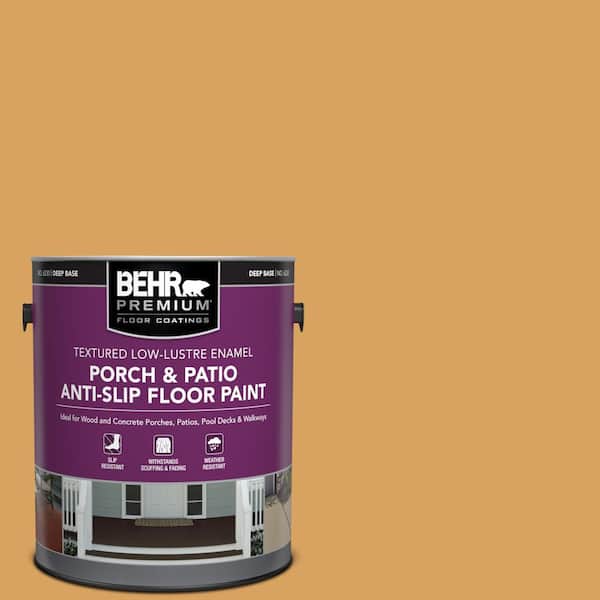 BEHR PREMIUM 1 gal. #MQ4-10 Amber Brew Textured Low-Lustre Enamel Interior/Exterior Porch and Patio Anti-Slip Floor Paint