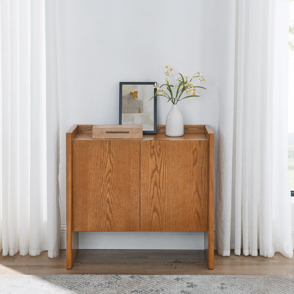Marston Rustic Walnut 31.5 in. H Wood Storage Cabinet with 2-Door and Adjustable Shelf price history on PriceWatchPro