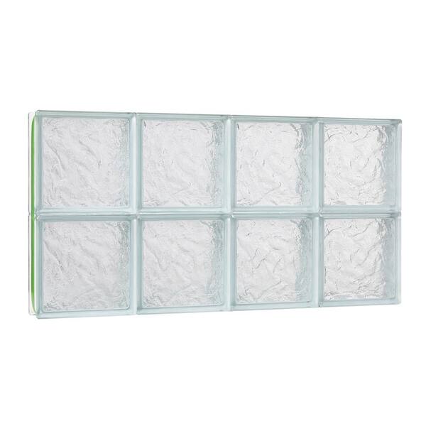 TAFCO WINDOWS 31 in. x 15.5 in. x 3.125 in. Ice Pattern Solid Glass Block Masonry Window