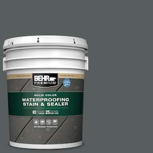5 gal. #N500-6 Graphic Charcoal Solid Color Waterproofing Exterior Wood Stain and Sealer