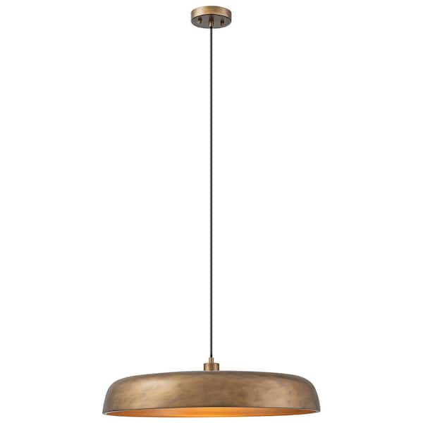 Neil 1-Light Modern Vintage Brown Dome Pendant Light for Kitchen Island
