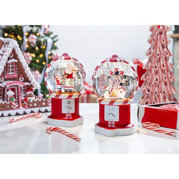 7.5 in. H B/O Lighted Spinning Water Globe with Holiday Scene and Timer  (Set of 2)