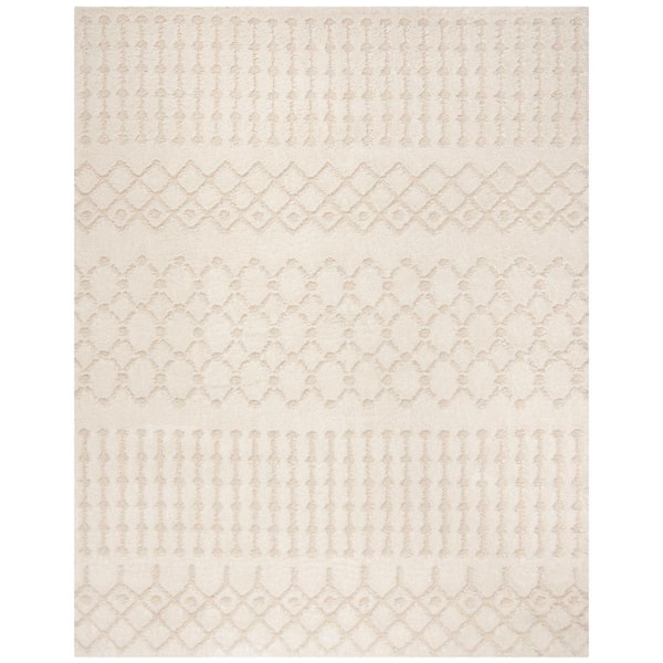 SAFAVIEH Sparta Shag Cream 8 ft. x 10 ft. Solid Area Rug