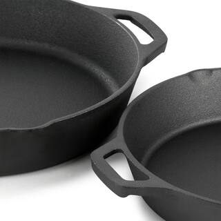 Megachef Skillet Trio - Set Di 3 Padelle In Ghisa - Pre-stagionate - Per Forno E Tutti I Piani Cottura - Colore Nero
