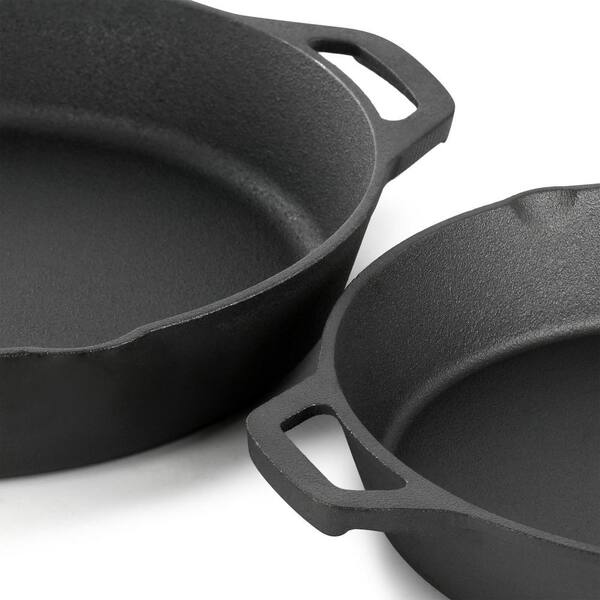 Megachef Skillet Trio - Set Di 3 Padelle In Ghisa - Pre-stagionate - Per Forno E Tutti I Piani Cottura - Colore Nero