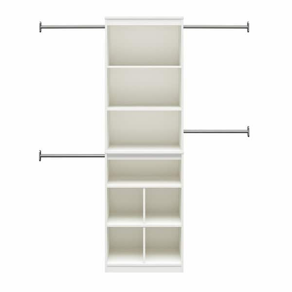 68.69 in.-95.4 in. White Wall Mount Adjustable Closet System with 4 Clothing Rods