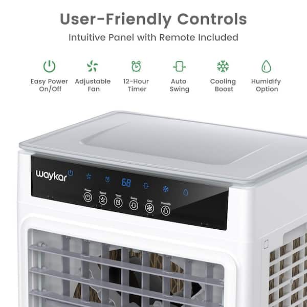 waykar Gray 3450 CFM 3-Speed Portable Evaporative Cooler for 950