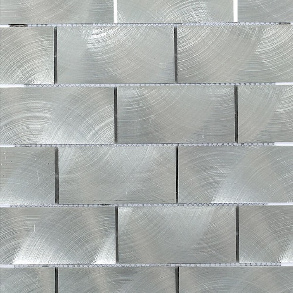 Ivy Hill Tile Urban Silver 2 in x 4 in Aluminum Mosaic Tile