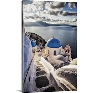 20 in. x 30 in. "The blue churches of Oia Santorini" by Scott Stulberg Canvas Wall Art