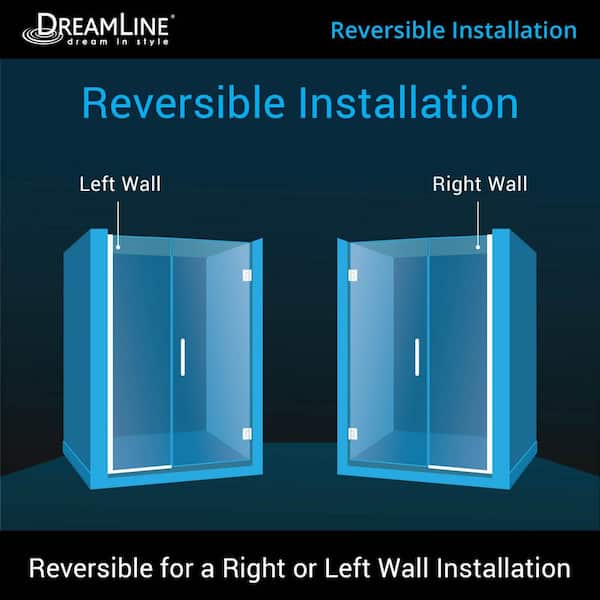 Unidoor Plus 39.5 to 40 in. x 72 in. Frameless Hinged Shower Door in Brushed Nickel