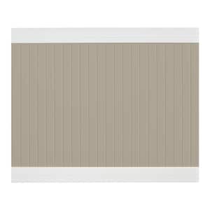 Wexford 6 ft. x 8 ft. Tan and White Vinyl Fence Panel