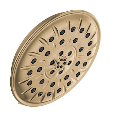 4-Spray 8.3 in. Single Wall Mount Fixed H2Okinetic Shower Head in Champagne Bronze