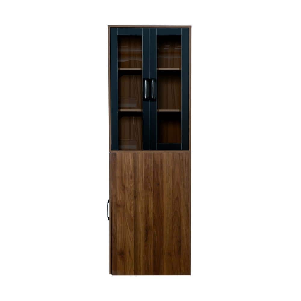 23.62 in. W x 11.81 in. D x 70.87 in. H Brown Linen Cabinet with Glass Door price history on PriceWatchPro