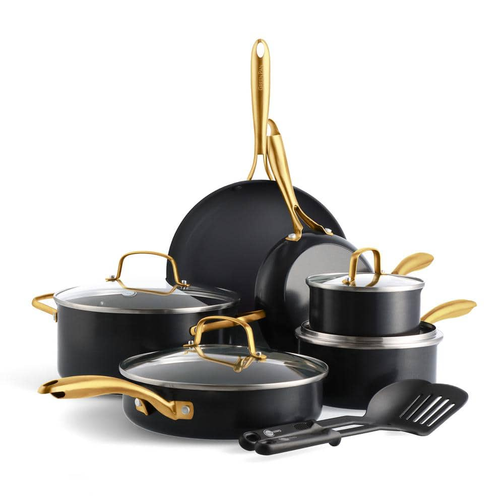 GreenPan Studio 12-Piece Ceramic Nonstick Cookware Set in Black