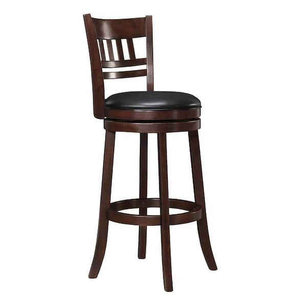 HomeSullivan Detailed Back Swivel Pub Height Chair in Espresso