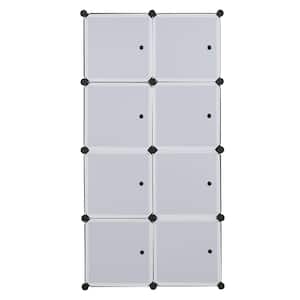 56 in. H x 18.5 in. W x 28.3 in. D White Plastic Portable Closet with Cube Organizer