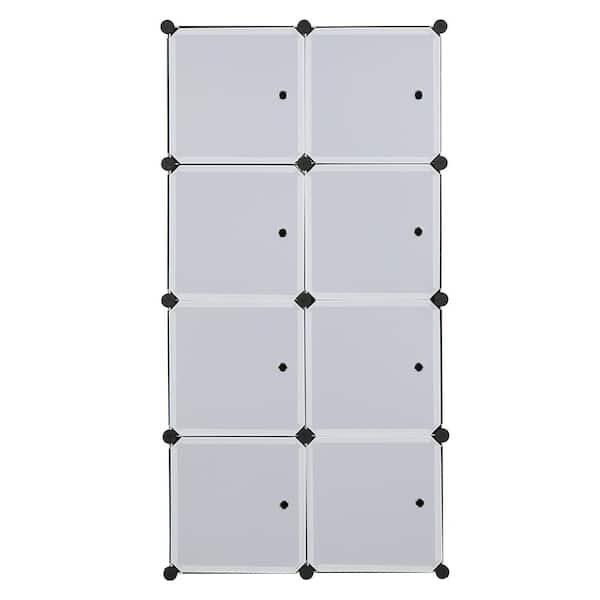 Winado 56 in. H x 18.5 in. W x 28.3 in. D White Plastic Portable Closet  with Cube Organizer 302992573662 - The Home Depot