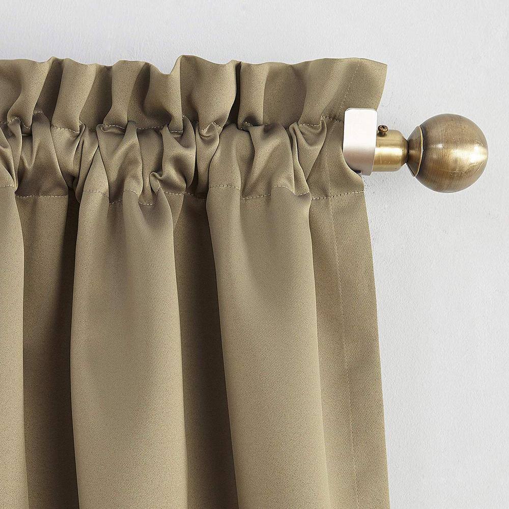 Taupe Room Darkening Rod Pocket Curtain Panel 54" x 63"