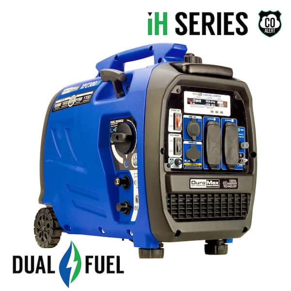 DUROMAX 2,300-Watt/1,800-Watt Recoil Start Dual Fuel Portable Digital Inverter Generator 50-State