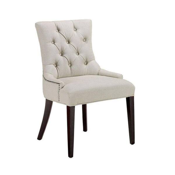 Unbranded Becca Natural Linen Tufted Dining Chair (Set of 2)