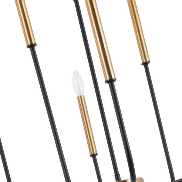 Maxax Boise 40 in. 12-Light Black/Gold Candlestick