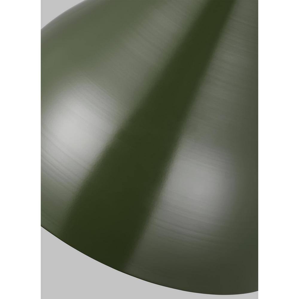 Olive Glass and Steel 14" Indoor/Outdoor Pendant Light