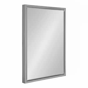 Medium Rectangle Silver Modern Mirror (24 in. H x 18 in. W)
